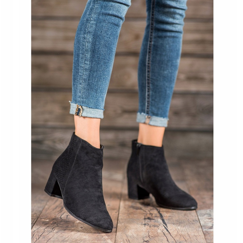 Filippo Zamszowe Botki Na Obcasie czarne 2