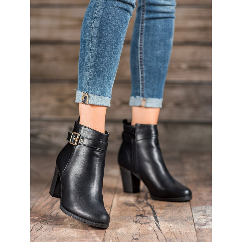 Abloom Botki Na Słupku Z Klamrą czarne 2