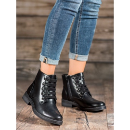 SHELOVET Workery Z Kryształkami czarne 1