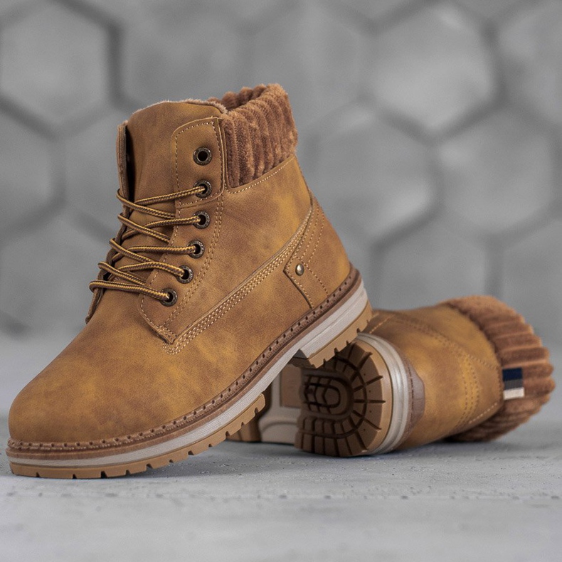 SHELOVET Modne Traperki brązowe 1