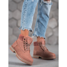 SHELOVET Modne Traperki różowe 2