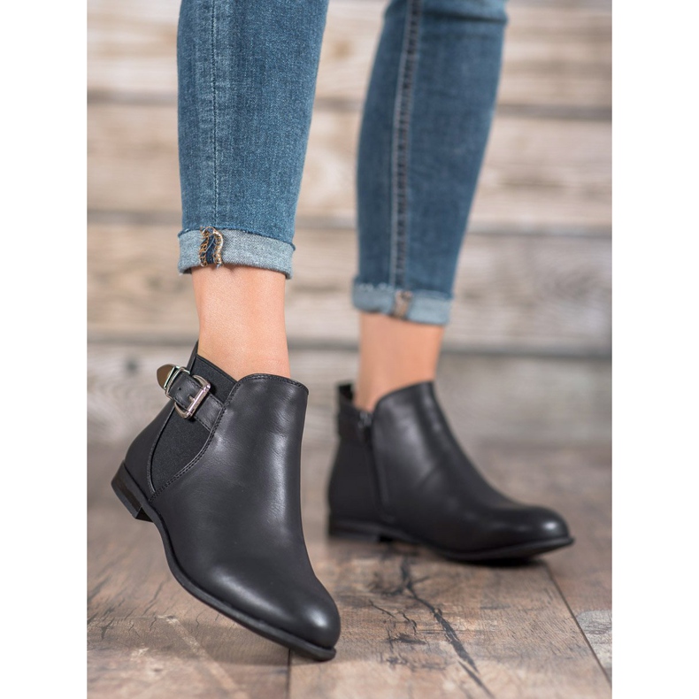 Sixth Sense Botki Z Eko Skóry Z Klamrą czarne 1