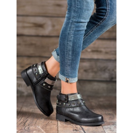 Forever Folie Botki Z Dżetami czarne 1