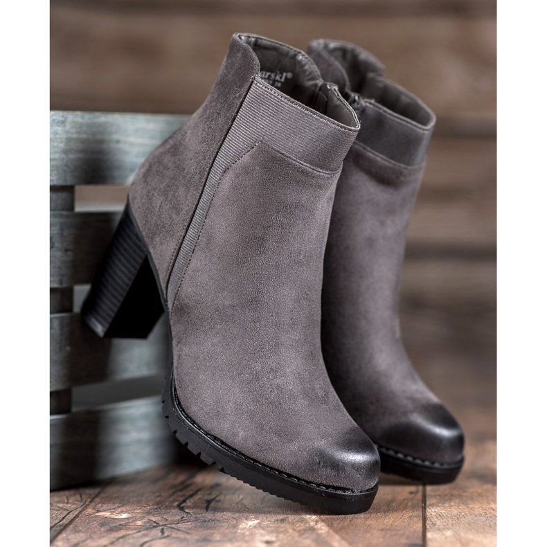 S. BARSKI Szare Botki Damskie 2