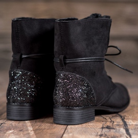 S. BARSKI Czarne Sznurowane Botki 1