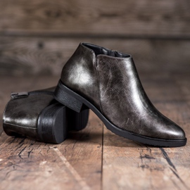 M.Daszyński Botki Na Płaskim Obcasie szare 1