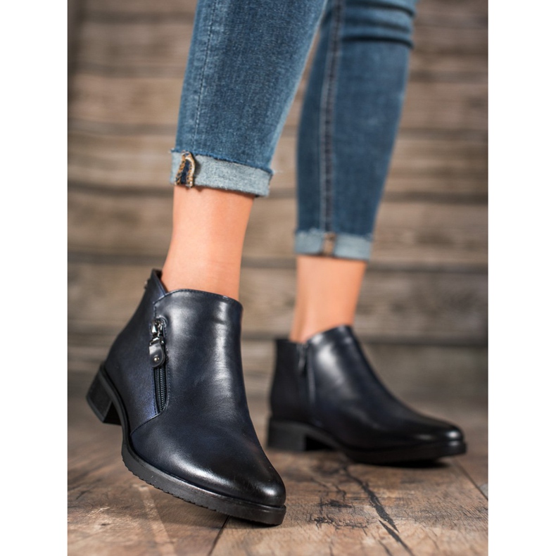 M.Daszyński Niskie Granatowe Botki niebieskie 2