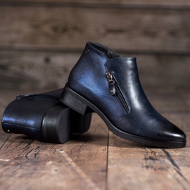 M.Daszyński Niskie Granatowe Botki niebieskie 1