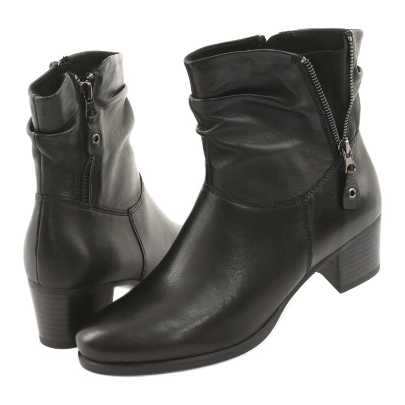 Caprice czarne botki na obcasie 25347 5