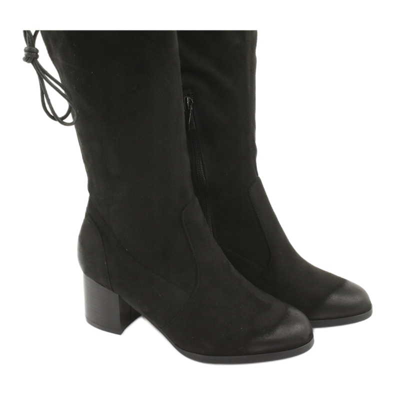 M.Daszyński Kozaki zamszowe za kolano czarne 1715 5