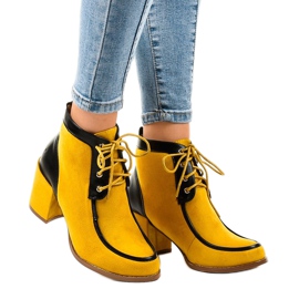 Camel zamszowe botki na słupku HF-296 brązowe wielokolorowe 1