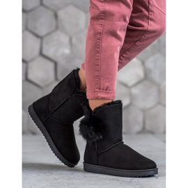 SHELOVET Mukluki Z Pomponem czarne 1