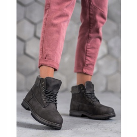 SHELOVET Modne Traperki szare 1