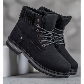 SHELOVET Modne Traperki czarne 2