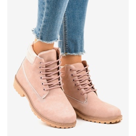 Różowe traperki bez ocieplenia W-3033 2