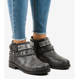 Szare botki zdobione na suwak LL178 1