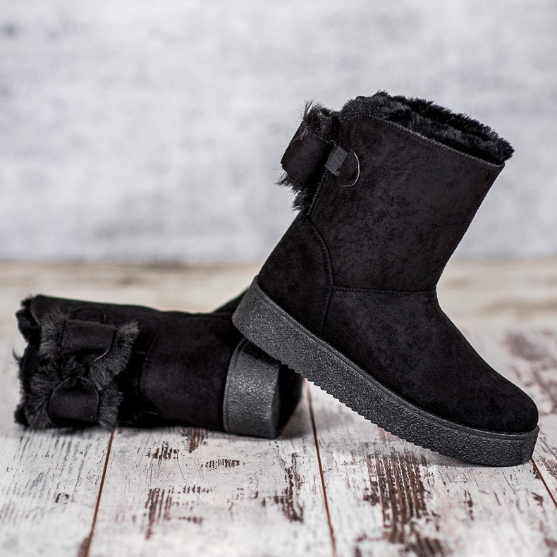 SHELOVET Mukluki Z Kokardką czarne 1