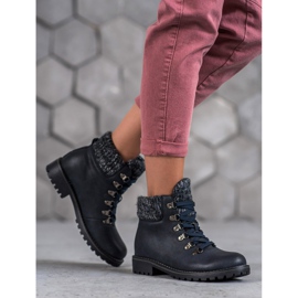 SHELOVET Granatowe Botki niebieskie 2