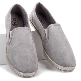 Mckeylor Zamszowe Espadryle Slip On szare 2