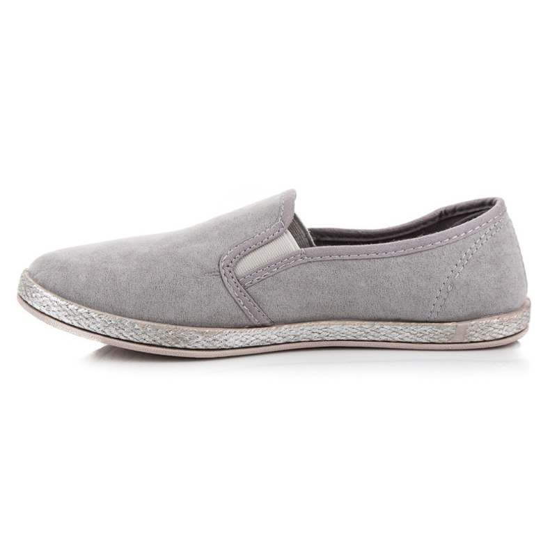 Mckeylor Zamszowe Espadryle Slip On szare 1