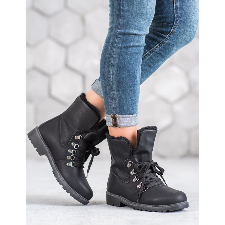 Super Me Ocieplane Botki czarne 1