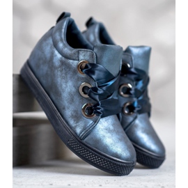 New Tlck Obuwie Wiązane Wstążką niebieskie 1