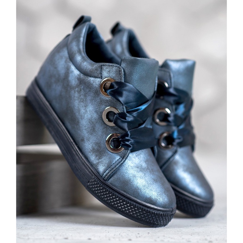 New Tlck Obuwie Wiązane Wstążką niebieskie 1