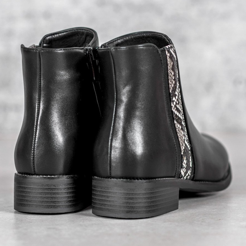 Filippo Modne Botki Snake Print czarne 2