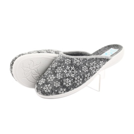 Kapcie filcowe śnieżynki Adanex 24215 białe szare 4