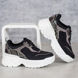 Snekaersy Na Platformie VICES czarne 1