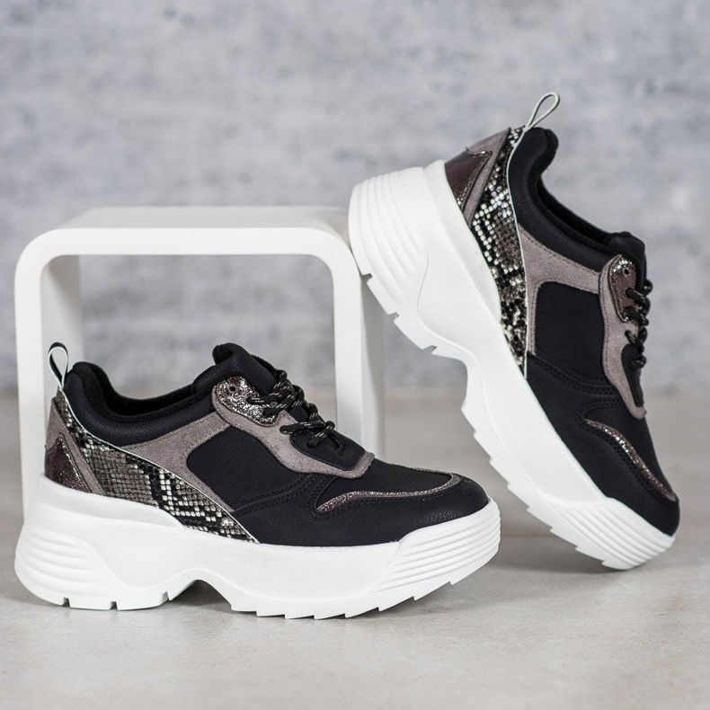 Snekaersy Na Platformie VICES czarne 1