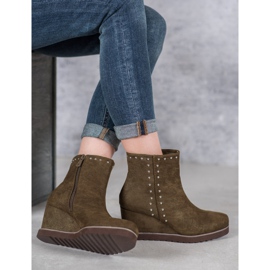 Kylie Zielone Botki Na Koturnie 1