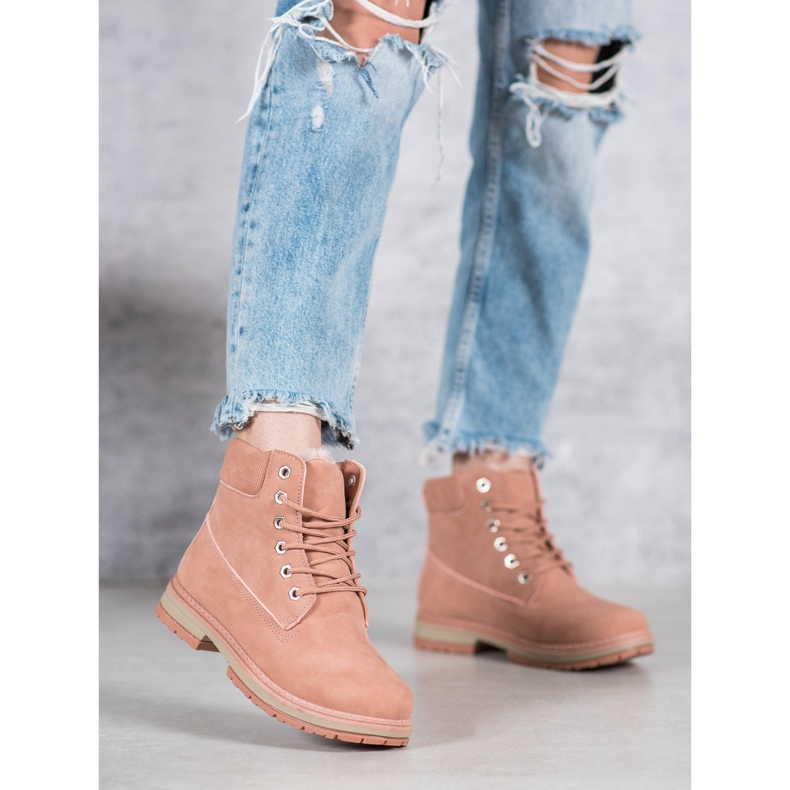 Filippo Pudrowe Traperki różowe 2