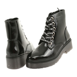 Glany lakierowane Sergio Leone 726 sznurowane czarne 4