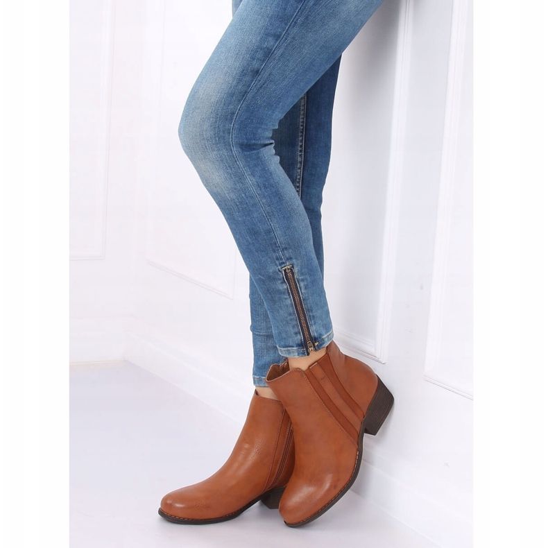 Botki sztyblety licowe camel 6391 Camel brązowe 1
