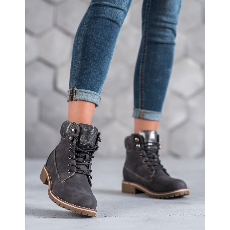 Super Me Wiązane Trapery szare 2