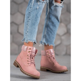 Super Me Wiązane Trapery różowe 2