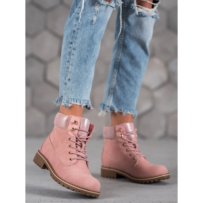 Super Me Wiązane Trapery różowe 2