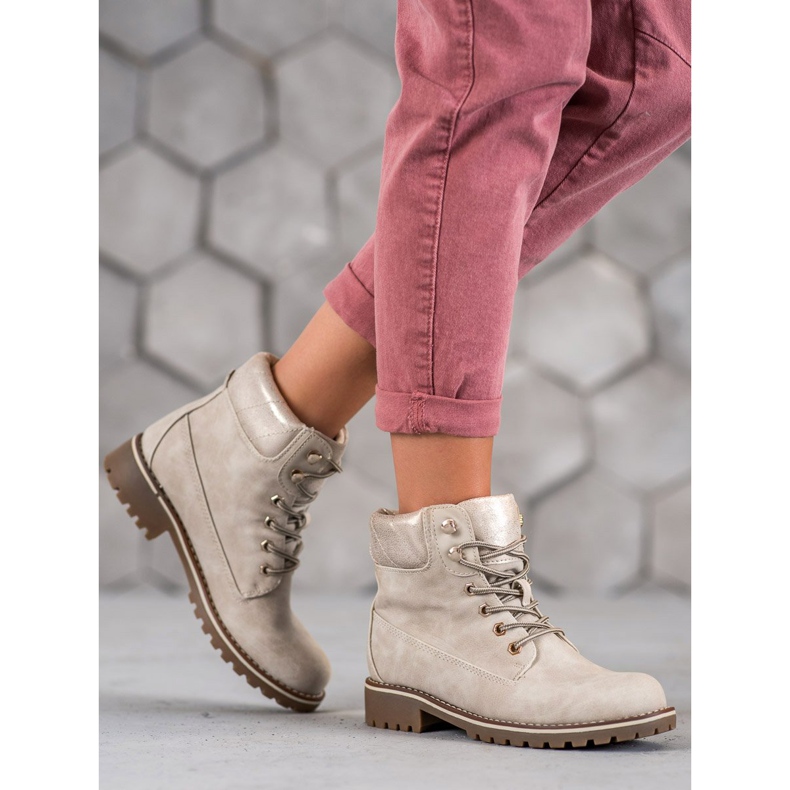 Super Me Wiązane Trapery brązowe 1