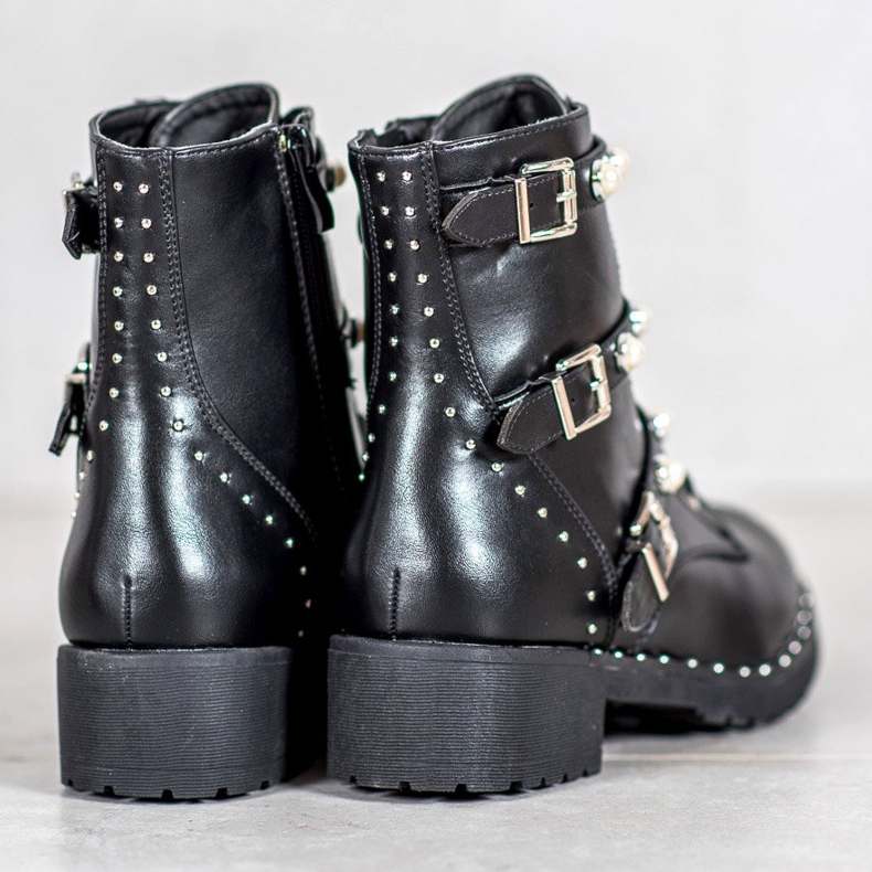 Seastar Workery Z Perełkami czarne 1