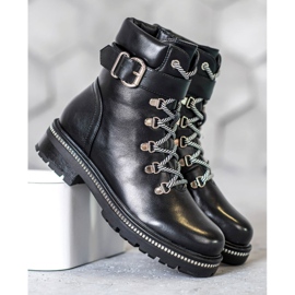 Seastar Czarne Workery Z Klamrą 1