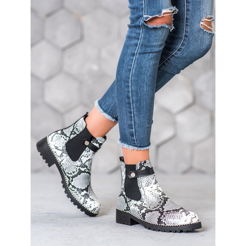 Seastar Sztyblety Snake Print białe wielokolorowe 2