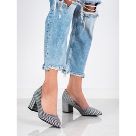 Seastar Czółenka W Pepitkę białe czarne 1