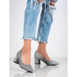 Seastar Czółenka W Kratkę białe czarne 1