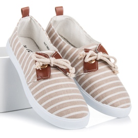 Mckeylor Tenisówki W Prążki brązowe 1