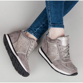 Vices Wiązane Sneakersy szare 1