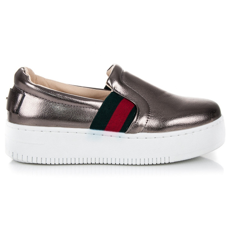 Kylie Slipony Na Platformie szare 2