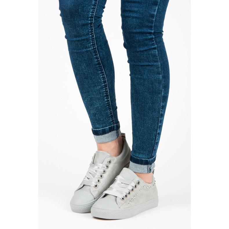 Szare Trampki Ze Wstążką 1