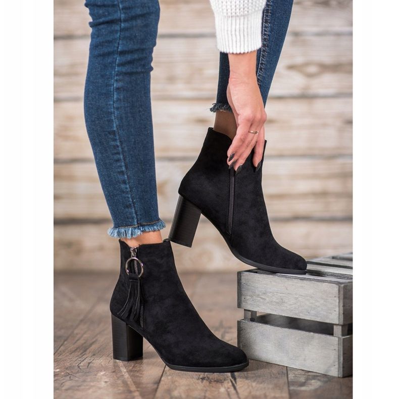 Filippo Stylowe Zamszowe Botki czarne 1