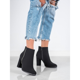 Seastar Matowe Botki Z Cyrkoniami czarne 2